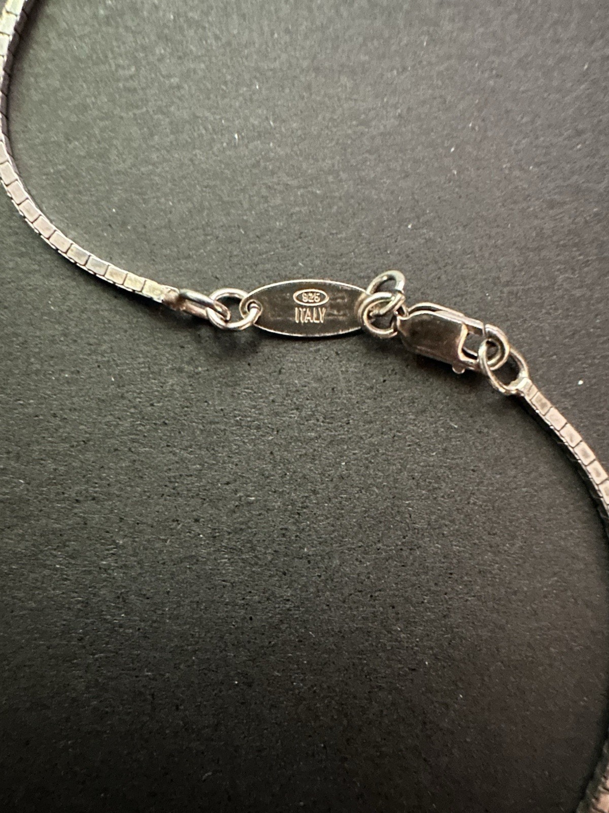 VTG PAOLO ROMEO Designer STERLING SILVER Snake Chain Necklace/Pendant 16″