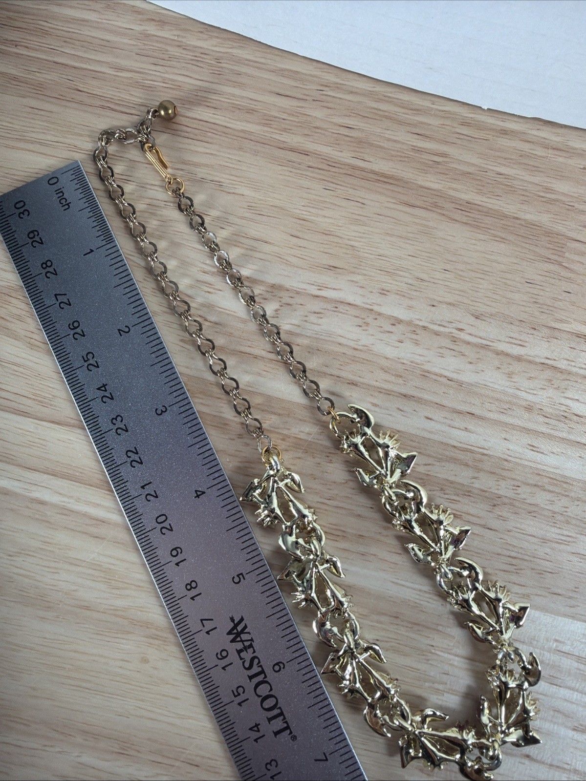 Vintage Brown Rhinestone Flower Necklace Gold Tone With Matching Clip Earrings