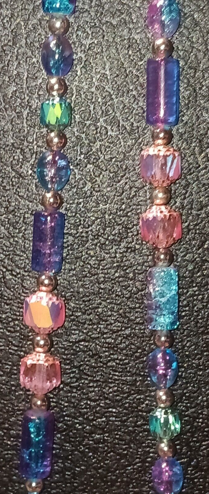Vintage Violet Blue Glass Beaded Necklace