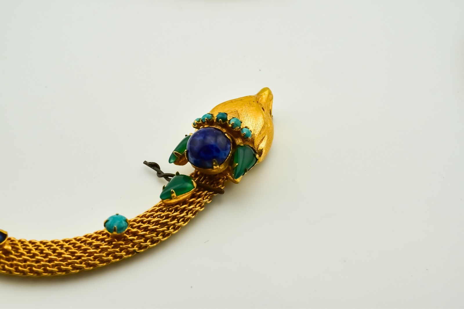 Original by Robert Jeweled Fox Head & Tail Belt Necklace