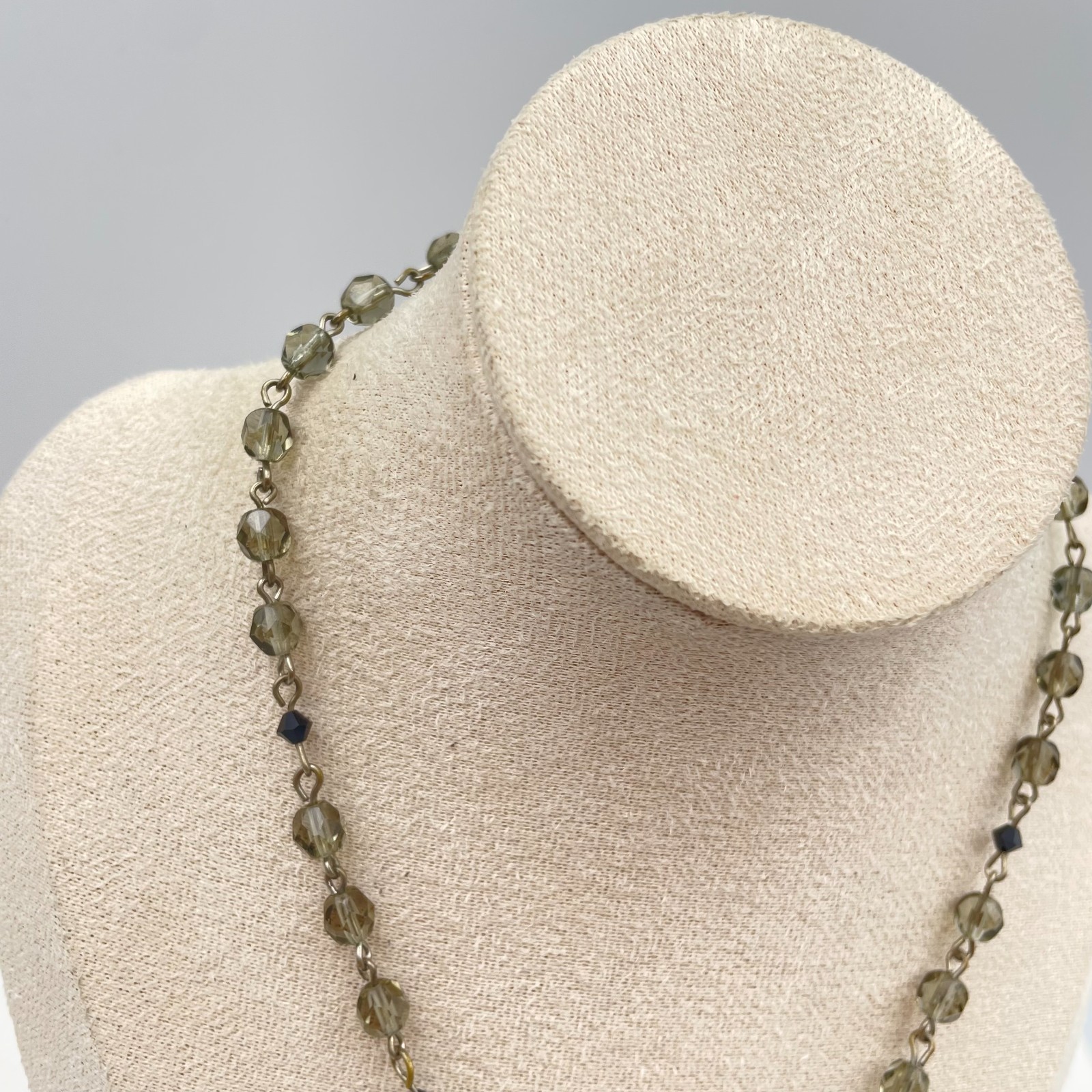 Vintage 90s Glass Beaded Y-Necklace Statement Women’s Classic Fashion Jewelry