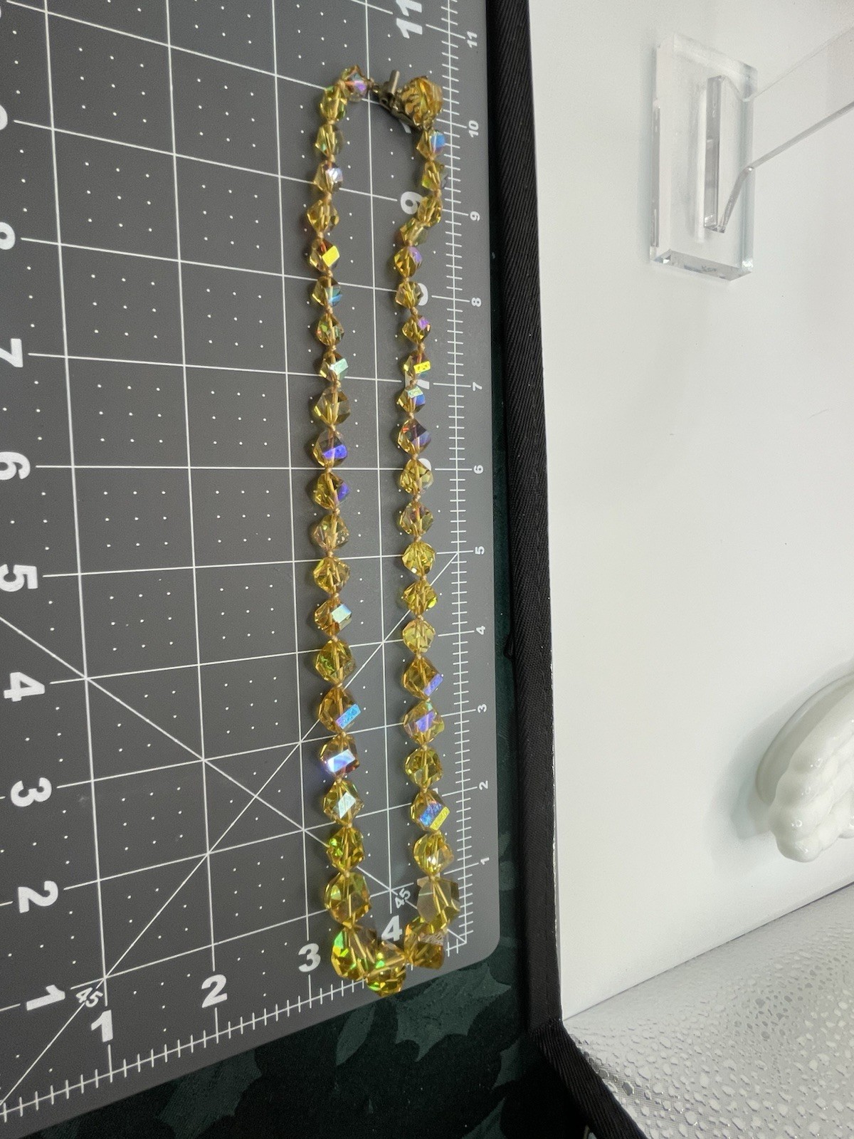 Vintage Vogue Honey Amber Faceted Czech Glass Necklace And Earring Demi- Parure