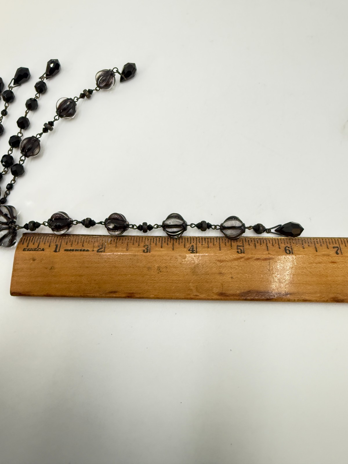 LAURA VOGEL NEW YORK Necklace Black & Clear Fringe Choker