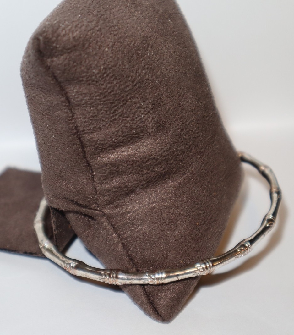 Vintage Silver Bamboo Bangel with Copper Color Inside