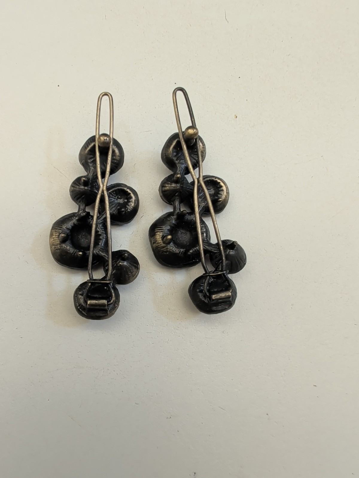 Vtg Style Floral Bobby Pins Hair Slides Black Gunmetal Purple Rhinestone Rose