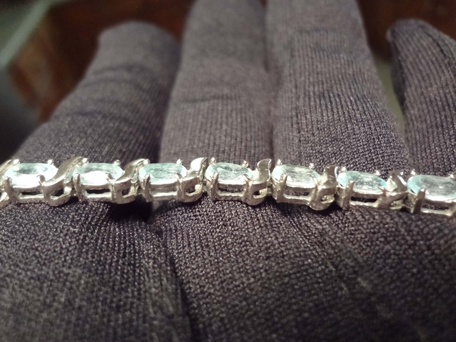 #48-DBJ-925 STERLING SILVER BRACELET LOADED WITH BEAUTIFUL STONES