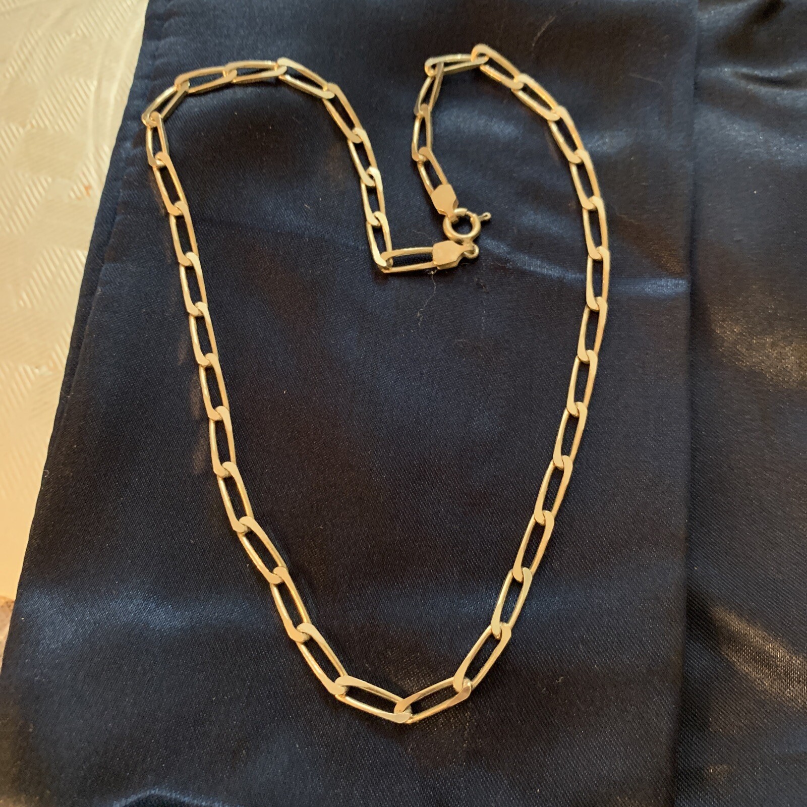 VTG 925 STERLING SILVER OVAL INTERLOCKING CHAIN LINK NECKLACE DESIGNER STYLE