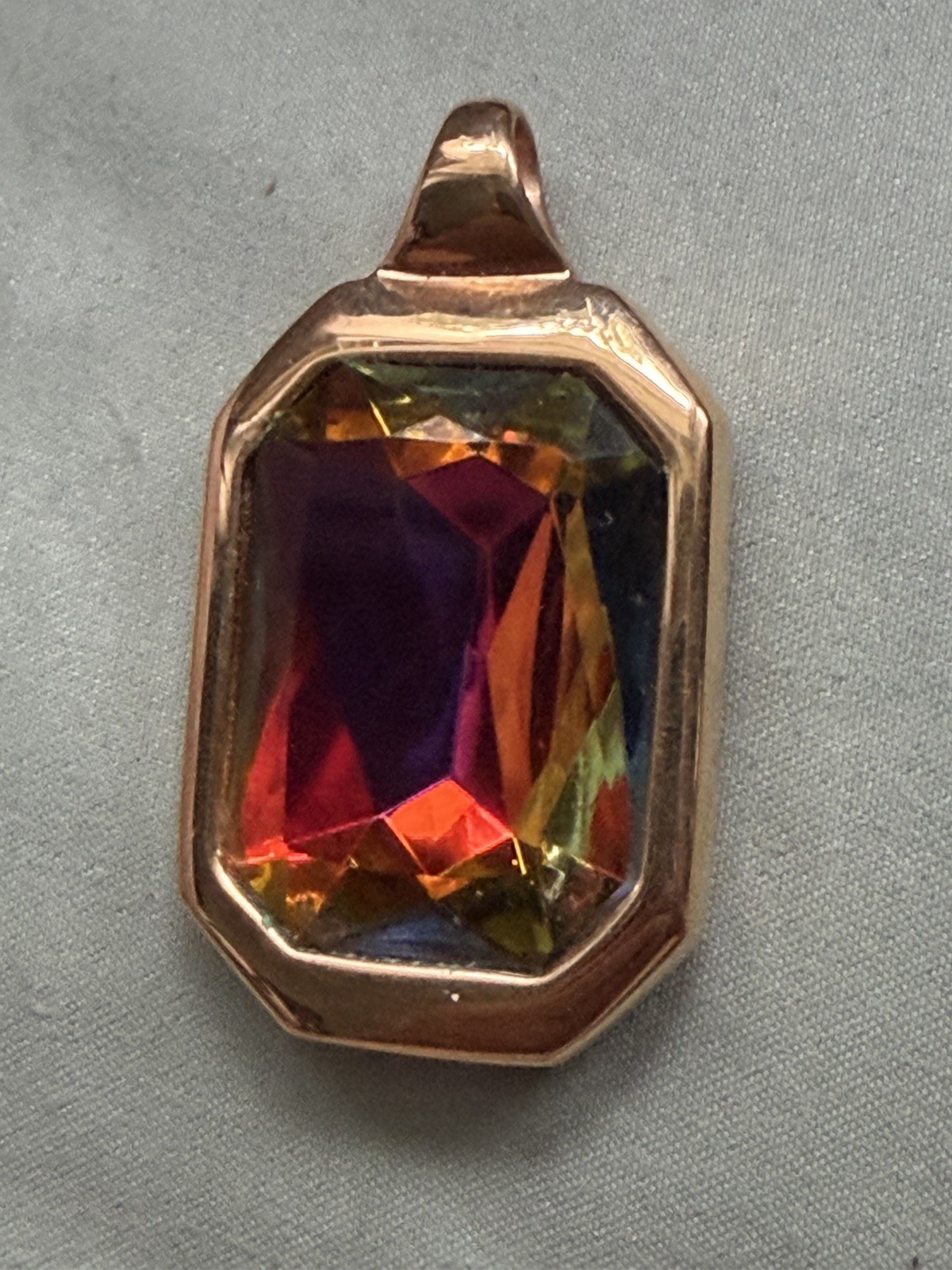 Vintage Kenneth Jay Lane Heliotrope Watermelon Crystal 2″ Pendant #3159
