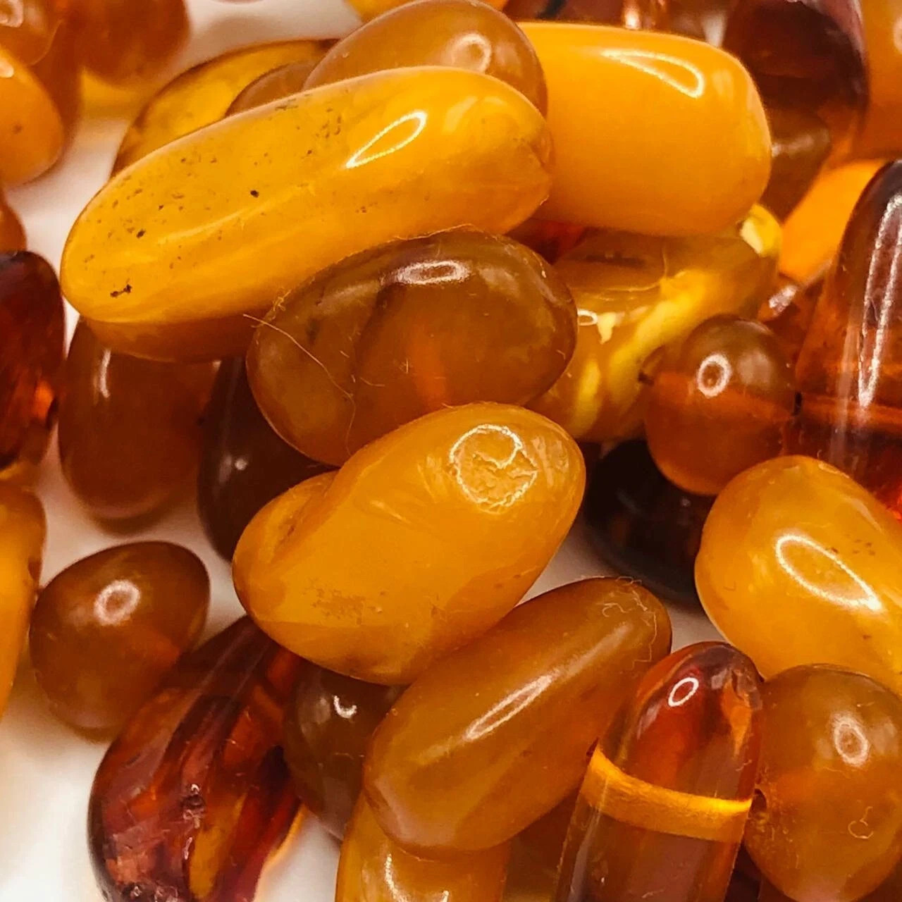 Ukrainian Butterscotch Genuine Amber Beads Necklace 44g 20″ length