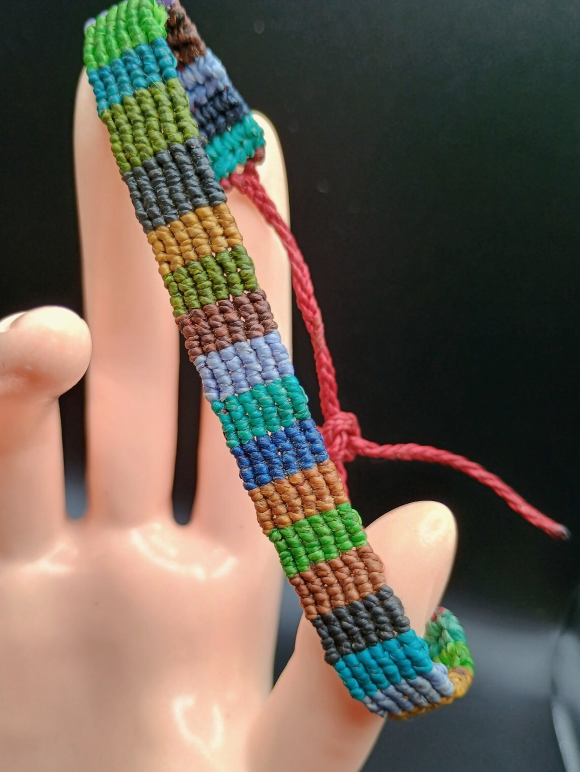 Multicolor Macramé Thread Bracelet Andean Craftsmanship Cusco