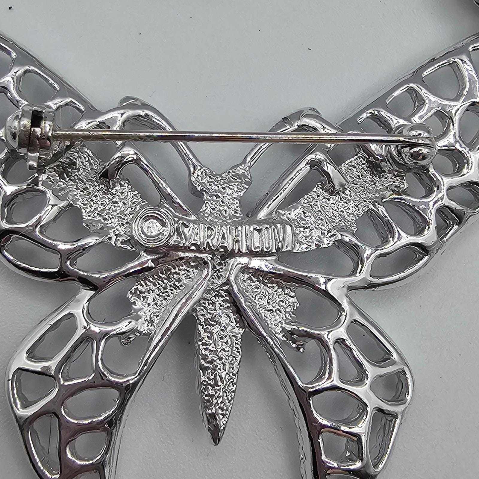 Vtg Silver Tone Brooch Pin Lot Butterfly Stars Heart Feather Rhinestone Sparkle