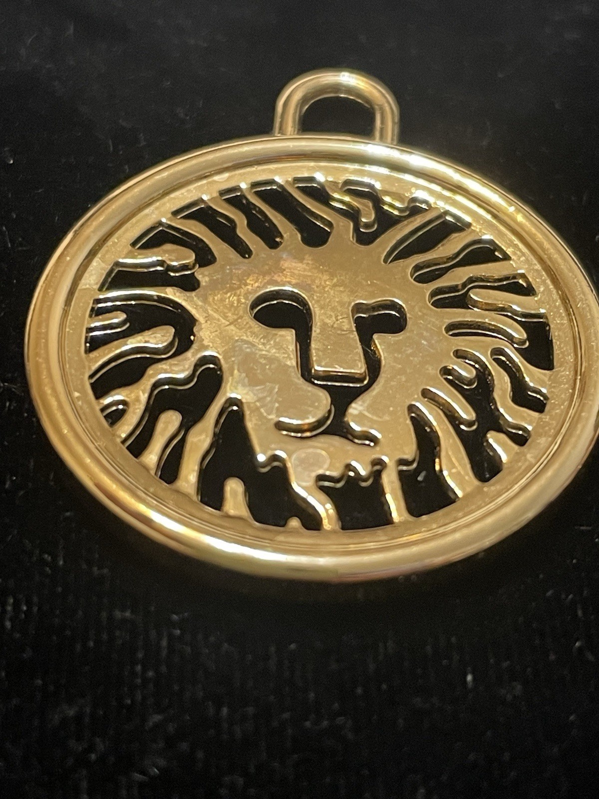 Anne Klein Vintage Lion Head Pendant Gold Tone Purse Keychain
