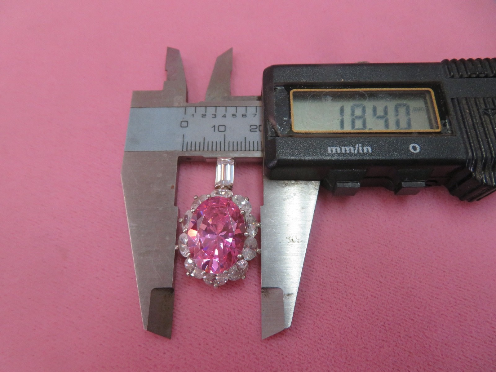 Vtg PAJ 925 Sterling Silver Pink White CZ Pendant 8.1 Grams with Openable Bail