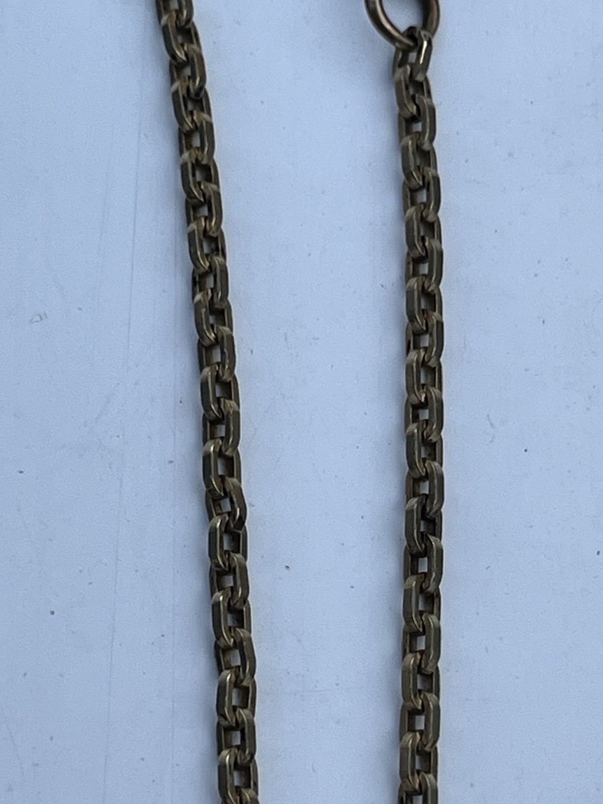 Victorian gold filled watch chain Signed Hadley Large ring