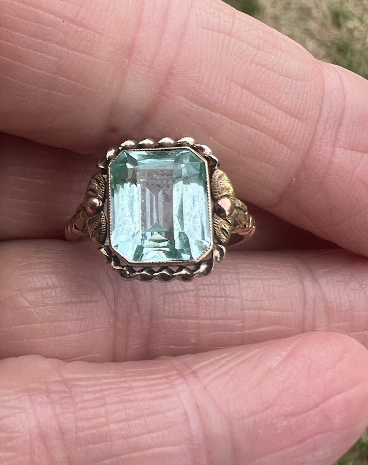 Vintage 10K Gold Blue Stone BDA Budlong Docherty and Armstrong Ring