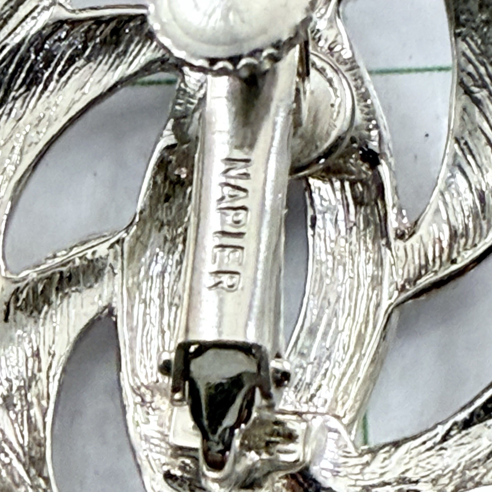 Vintage NAPIER Signed Silver Tone Adjustable Clip on Earrings