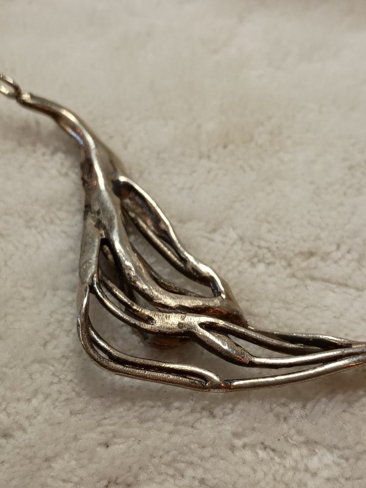 Vintage Modernist Abstract Sterling Silver Pendant