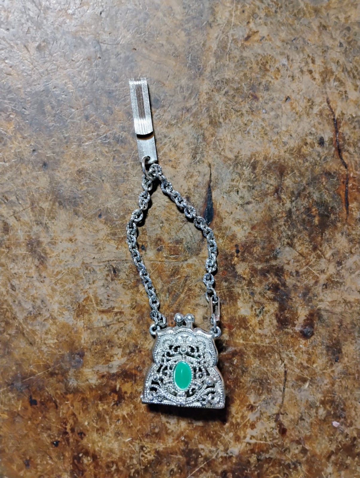 Unique Piece Silver Tone Filagree Coin Purse Not Sure If It’s A Pendant Or…
