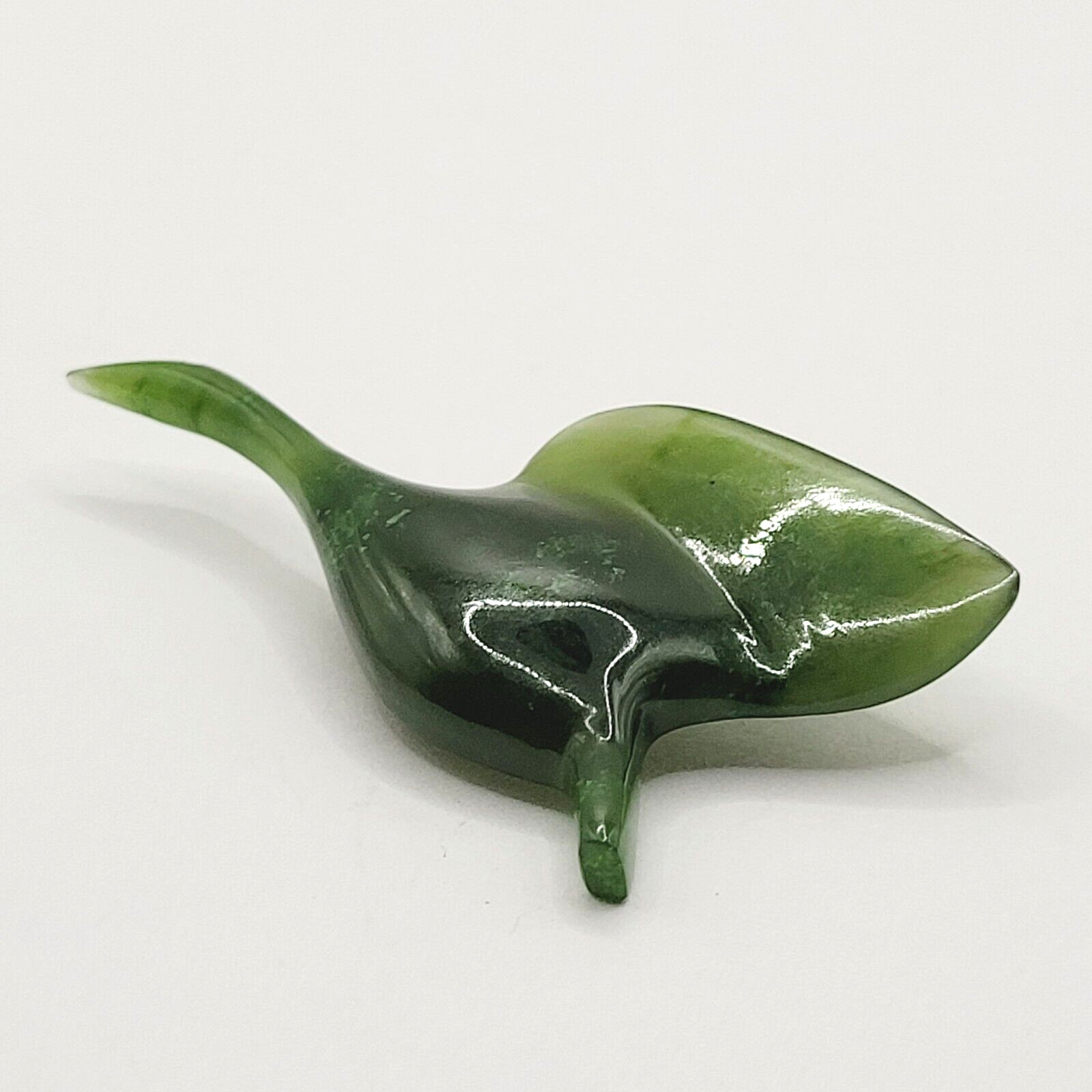 NW Snow Goose Snowgoose Dark Green Jade Brooch Pin Vintage Coldwater Creek 1980s