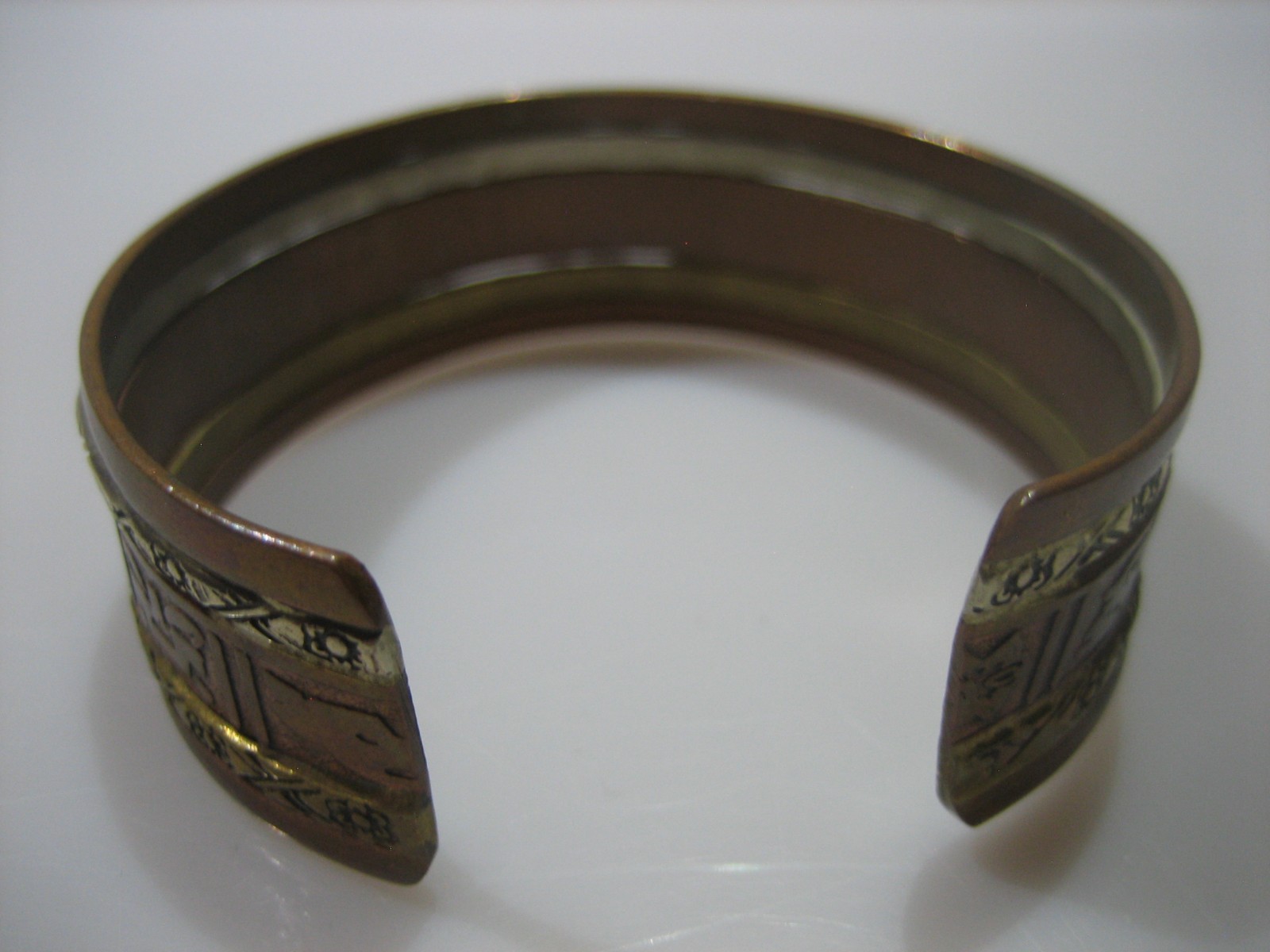 VINTAGE SOUTHWESTERN COPPER BRASS SILVER WIDE CUFF BRACELET