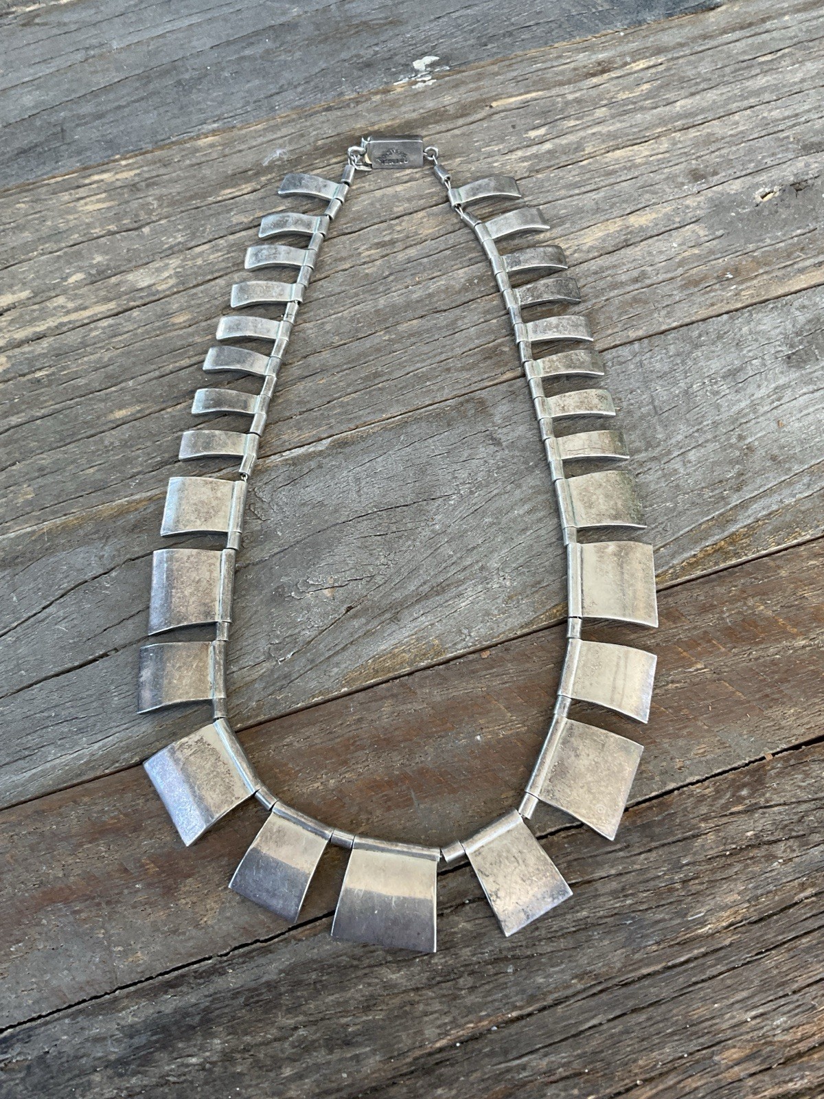 Vintage Mid Century Modern Sterling Silver Necklace Taxco Mexico – Signed