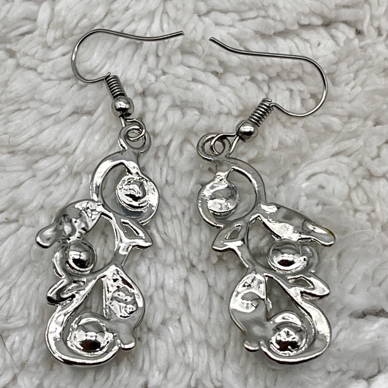 Vintage Blue Butterfly Jewelry Set Y Drop Necklace Earrings Fairycore