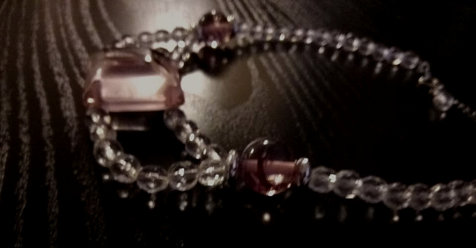 Victorian style faceted glass choker festoon necklace Fairycore Saloon girl