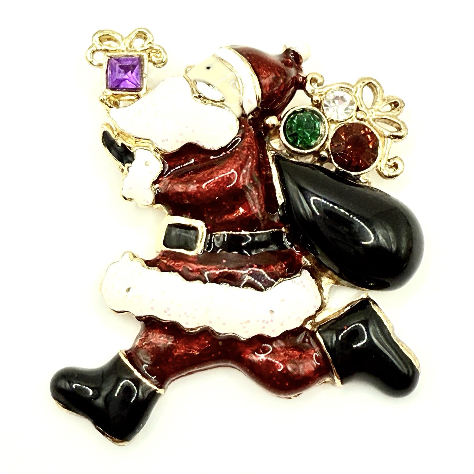 Vtg Christmas Santa 10 PC Brooch Lot AJC Haskell Hallmark Fun World Kringle CH4