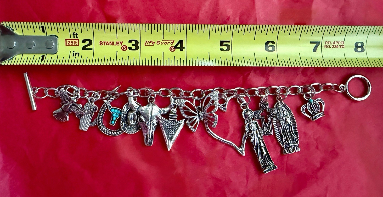 Silver Charm Bracelet 🌵Western Cowboy South West Texas Mexican Spiritual Theme