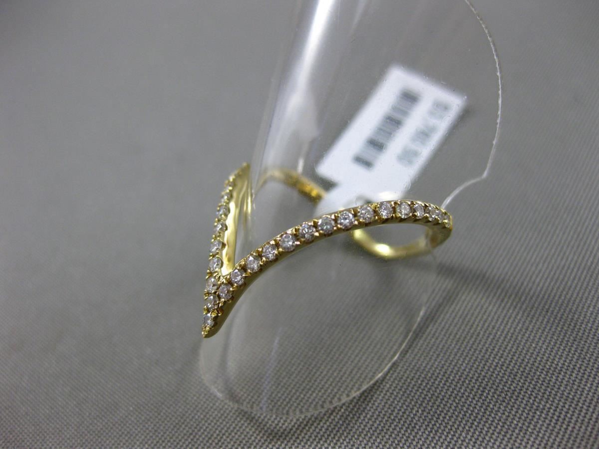 ESTATE LARGE .30CT DIAMOND 18KT YELLOW GOLD 3D V SHAPE BUTTERFLY RING F/G VVS/VS