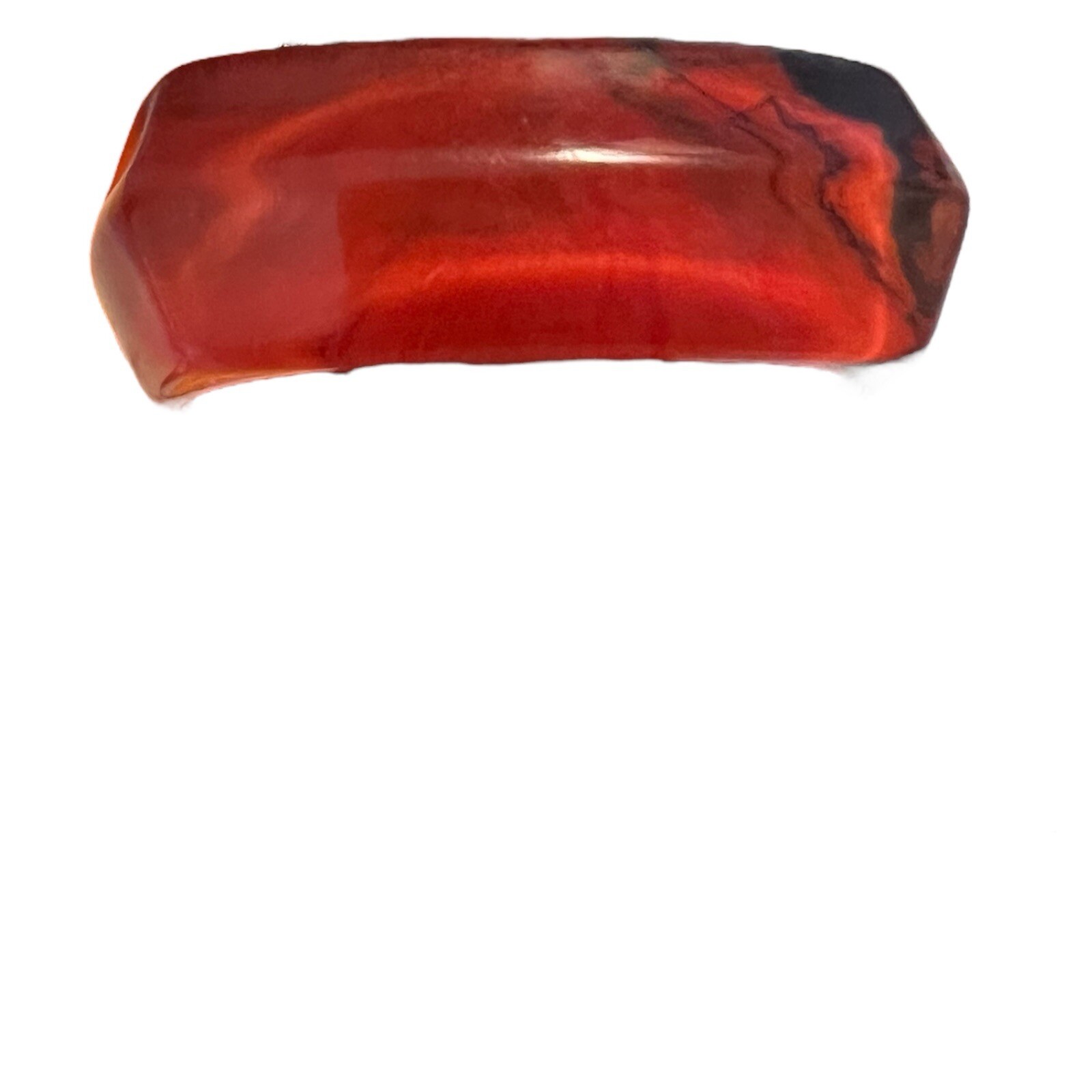 Vintage Chunky Redish Orange Brown Resin Lucite Square Bangle Bracelet Geometric