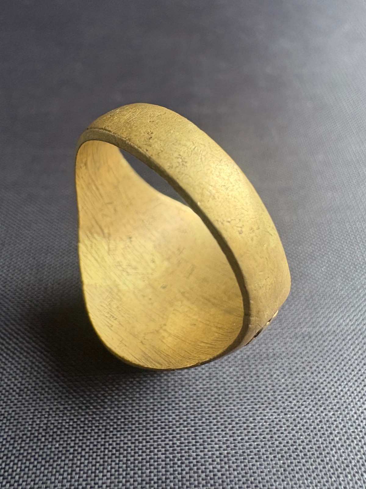 Handmade Tuareg Brass Ring Geometric Patterns & Rosette Motif Ring Size 11 US