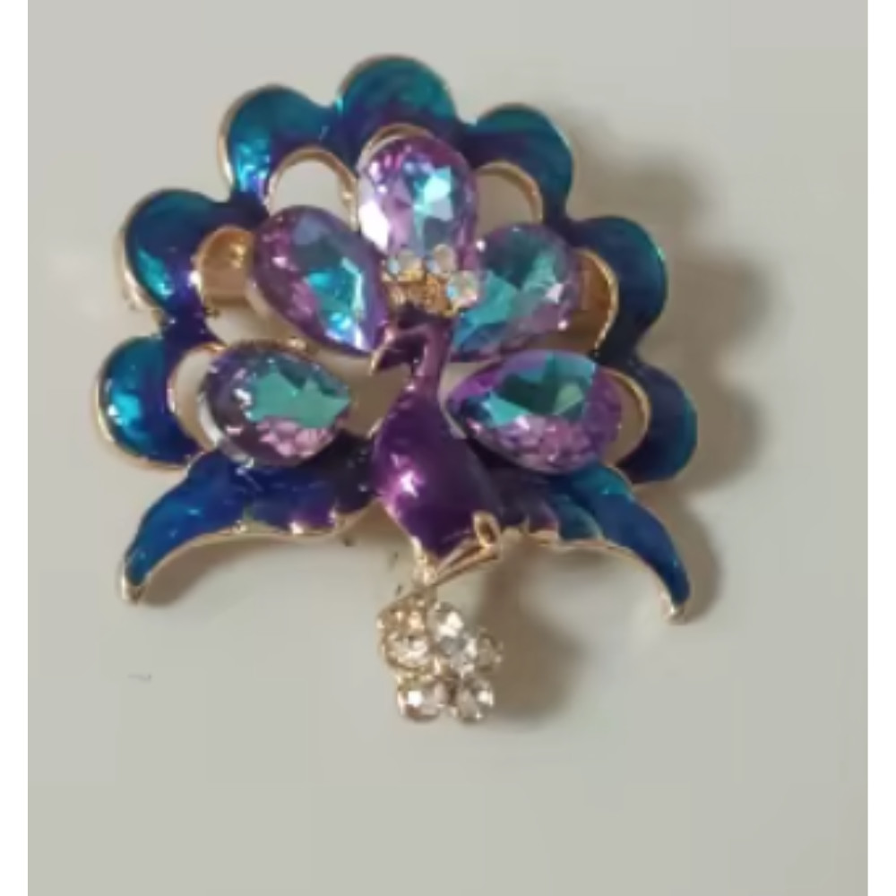 Vintage Style Peacock Bird Rhinestone Crystal Cyan Bird Brooch Pin Pendant Gift