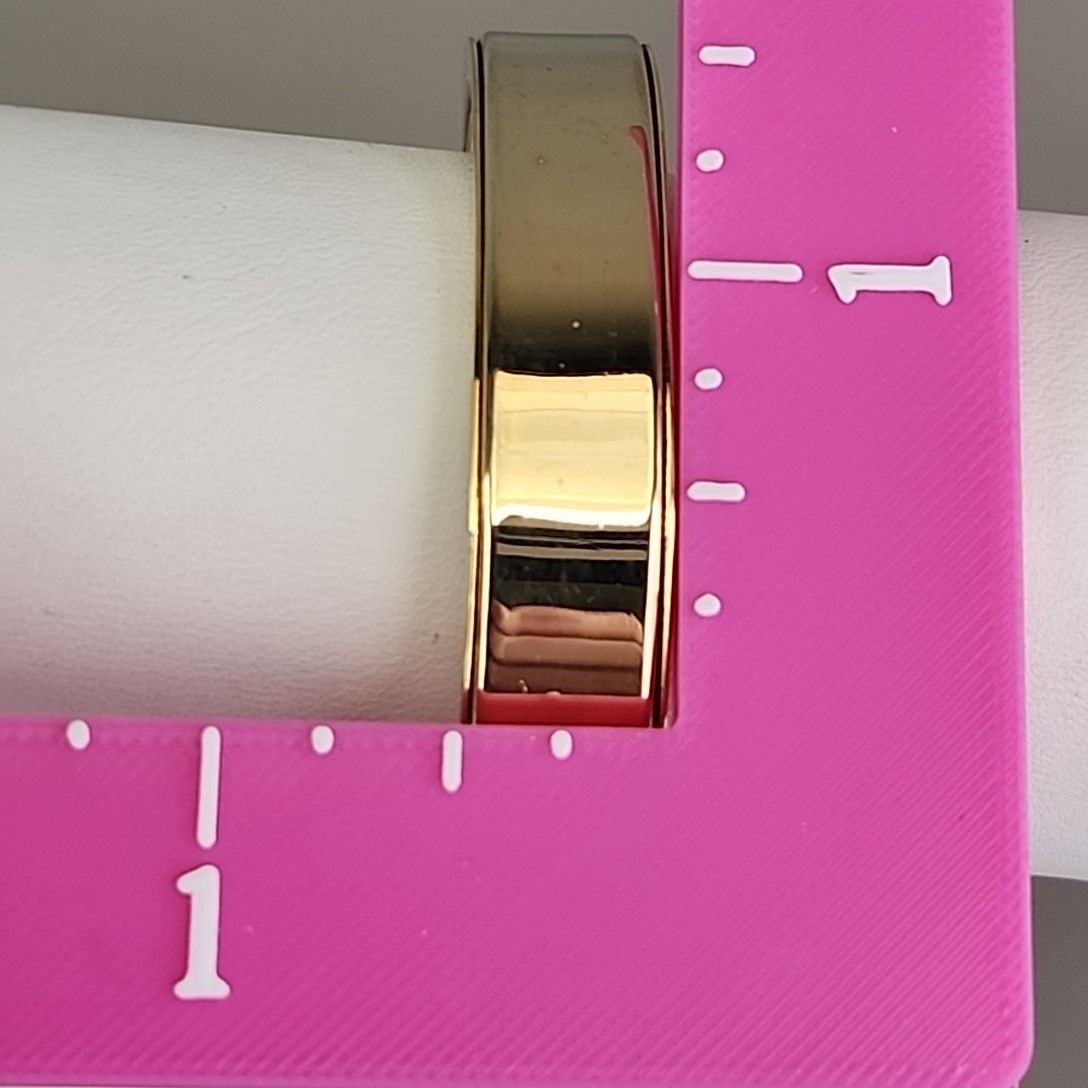 Vintage Bangle Bracelet Hinged 1cm Gold Tone Glossy Hollow 6.25″