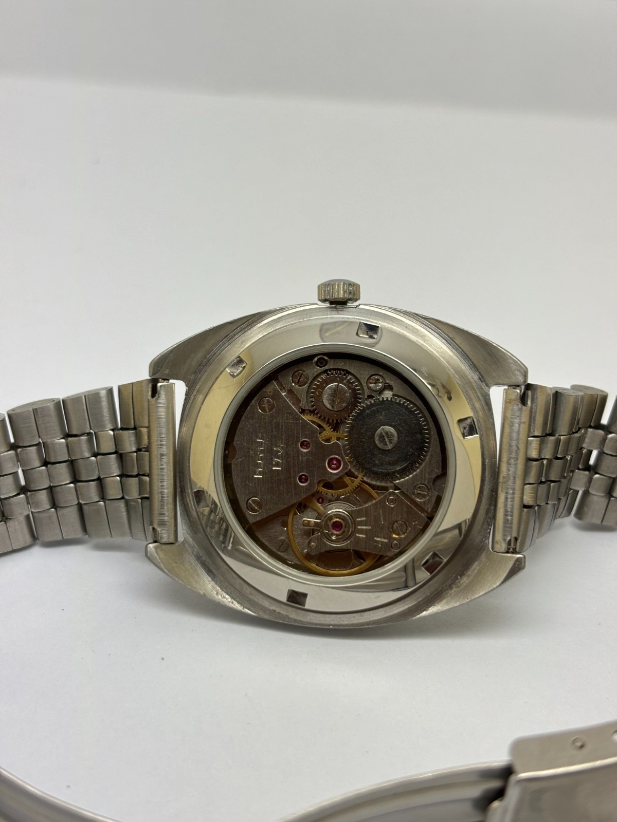 Vintage HMT Kohinoor Sky Blue Dial Mechanical hand Winding Transparent Back Case