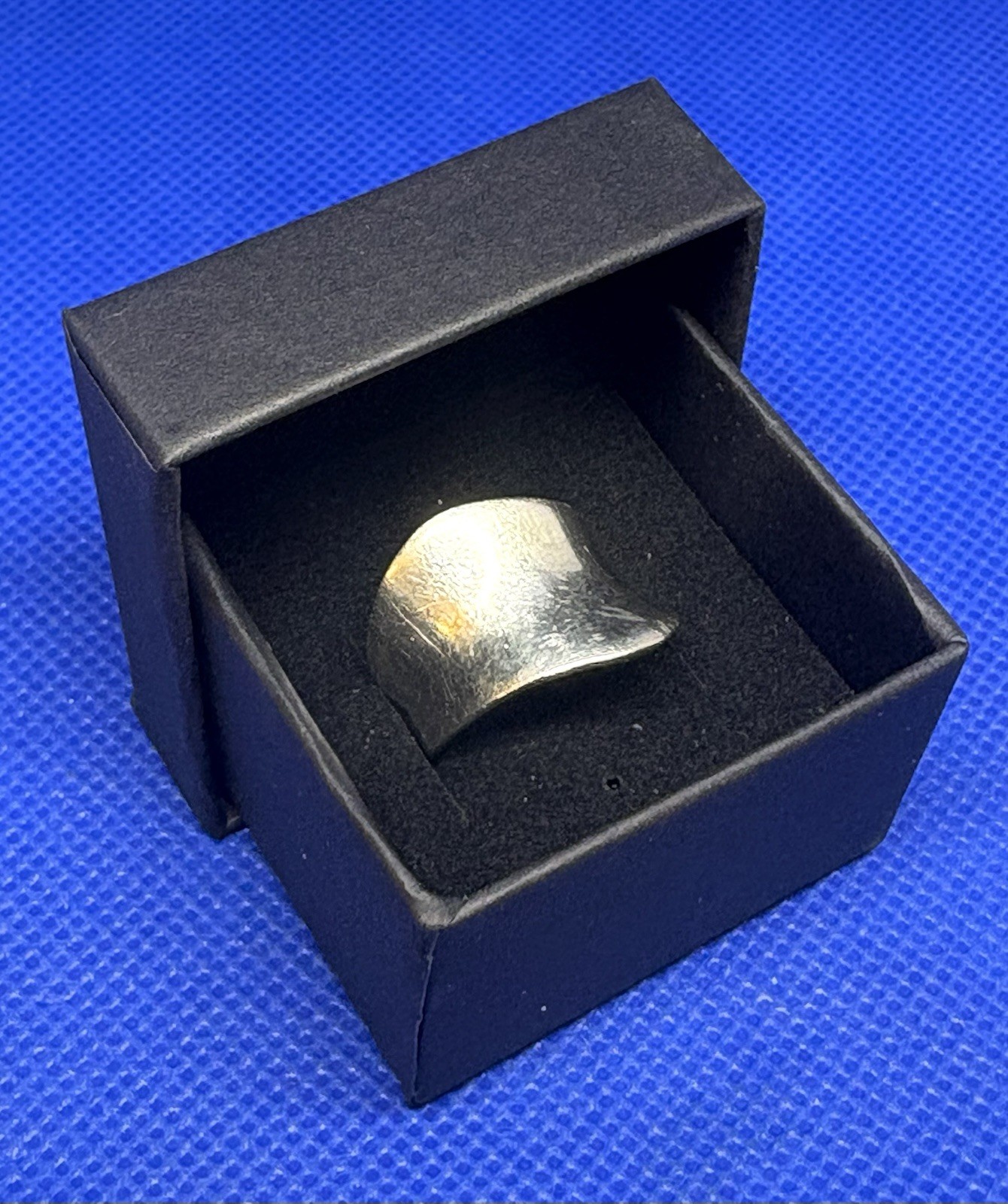 (10) Asymmetric Saddle Modernist 6.9g Vintage 925 Sterling Silver Size 6.75