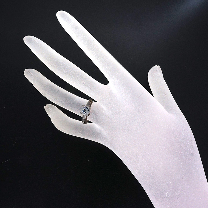 Vintage 1.45ct Natural Very Light Sapphire 14k White Gold .15ct Diamond Ring