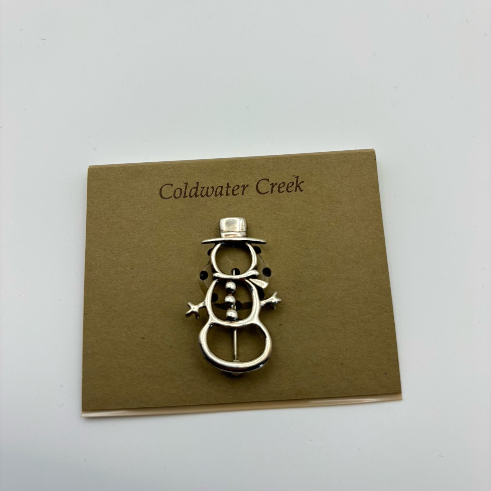 Coldwater Creek Sterling Silver Snowman Pin Vintage Timeless