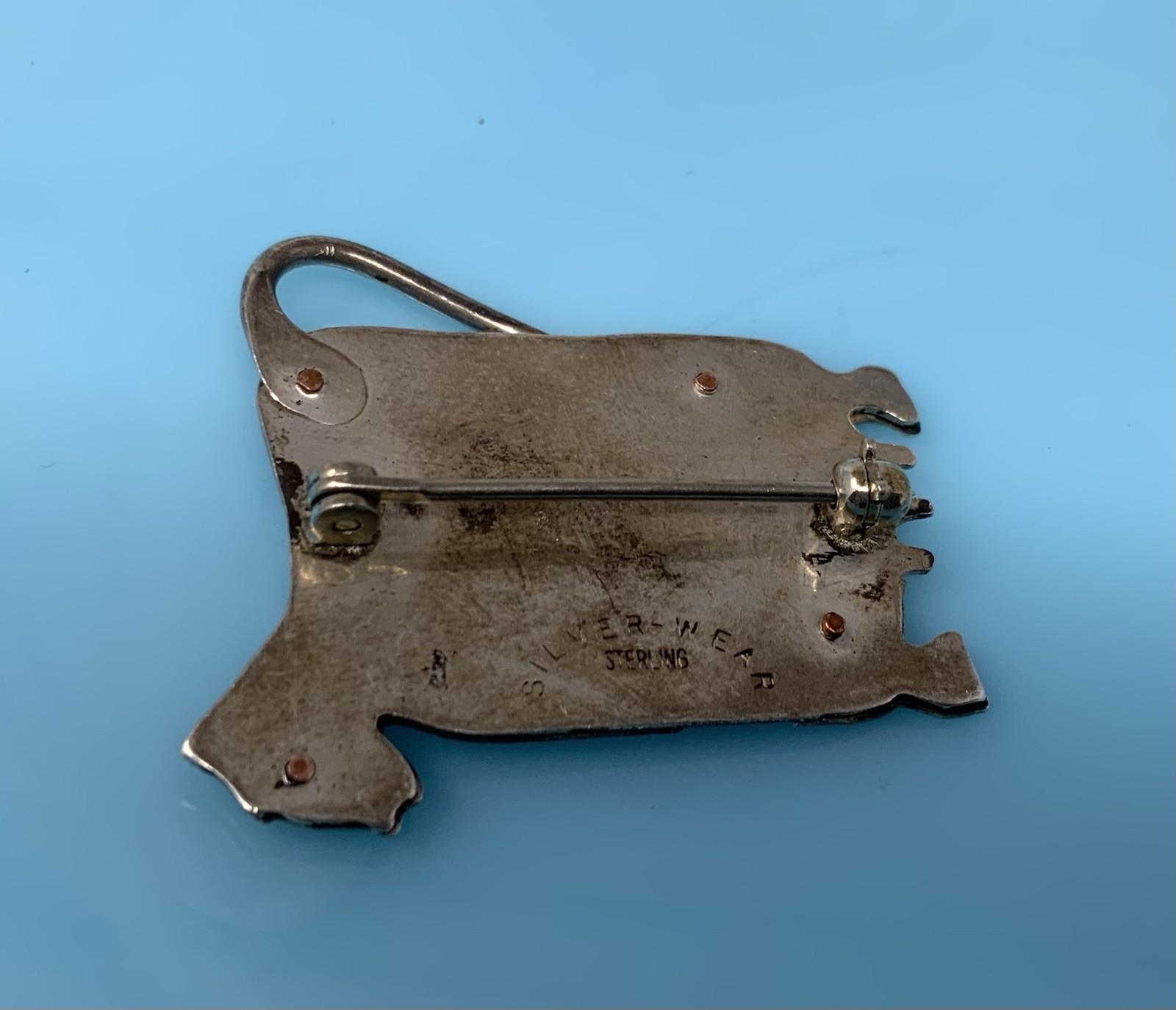 Vintage Sterling Silver Ware Cow Farm Pin Brooch 925 5.3g