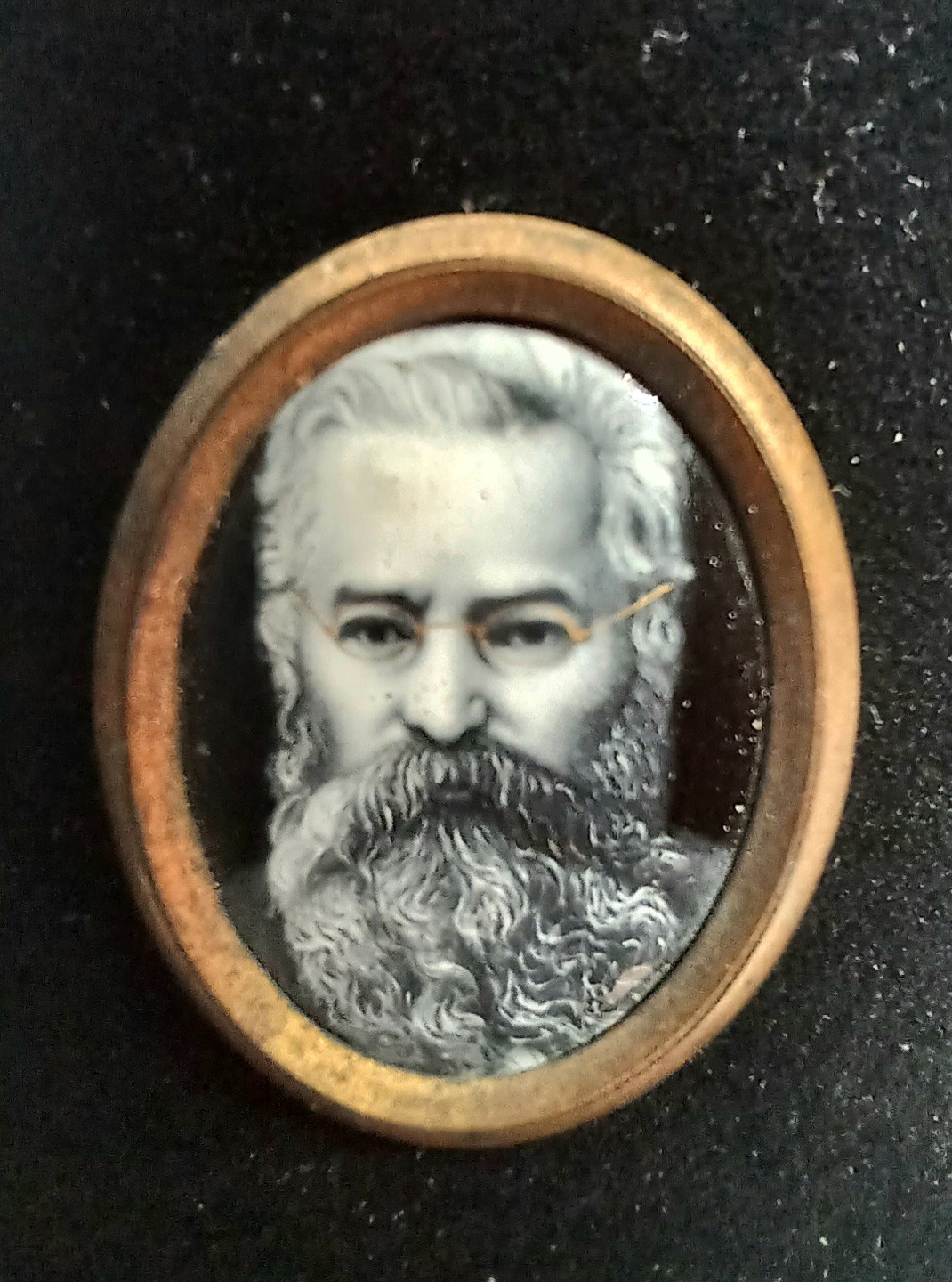 Early Original Amazing Enamel Art Portrait Medallion Brooch Pendant