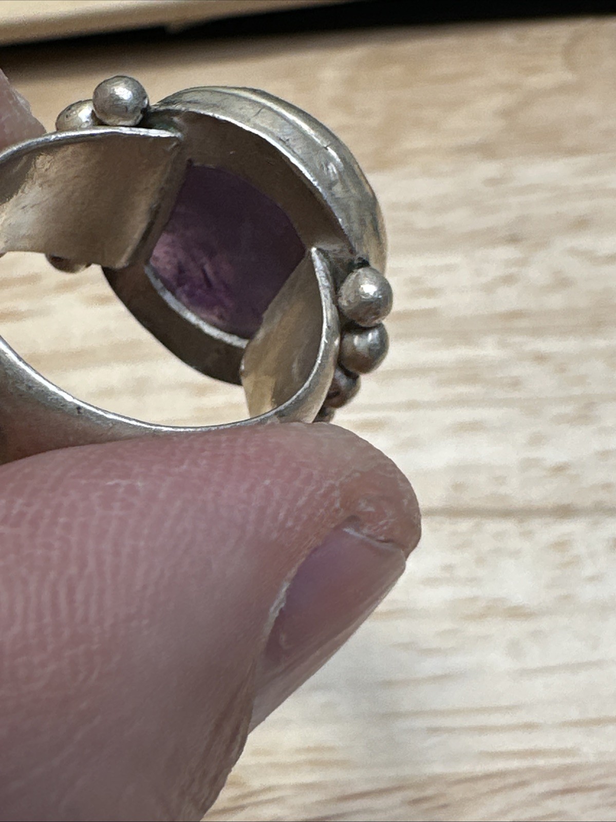 Early 1939-40 William Spratling Size 6.5 980 Silver Amethyst Ring Vintage Taxco