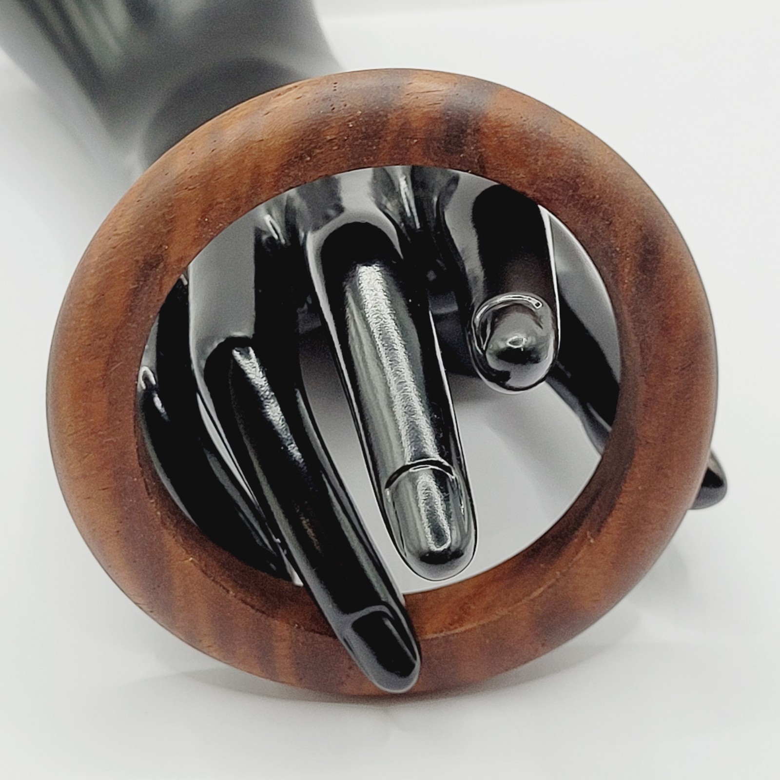 Brown Wood Bangle Dark Lines Matte Finish Retro Vintage 1980s Bracelet 8 Inch