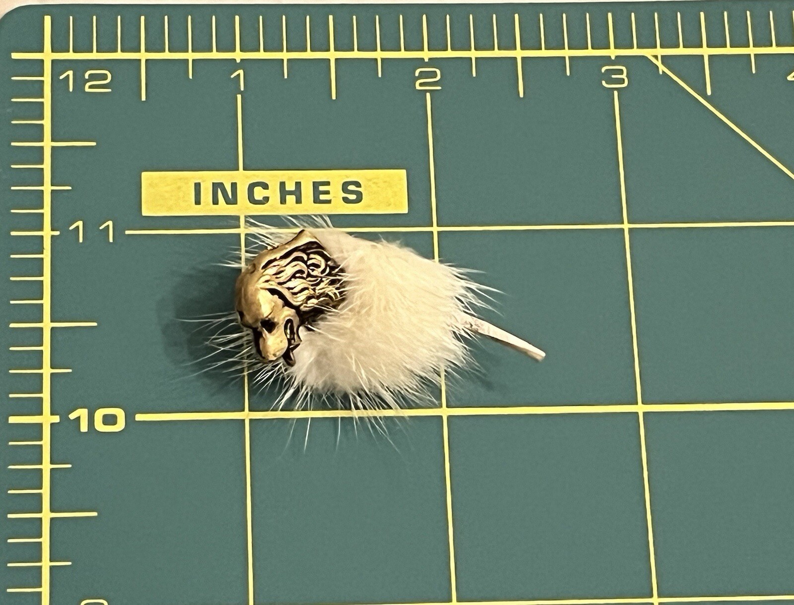 Vintage West Germany Signed Gold Tone White Faux(?) Fur Dog Brooch Pin