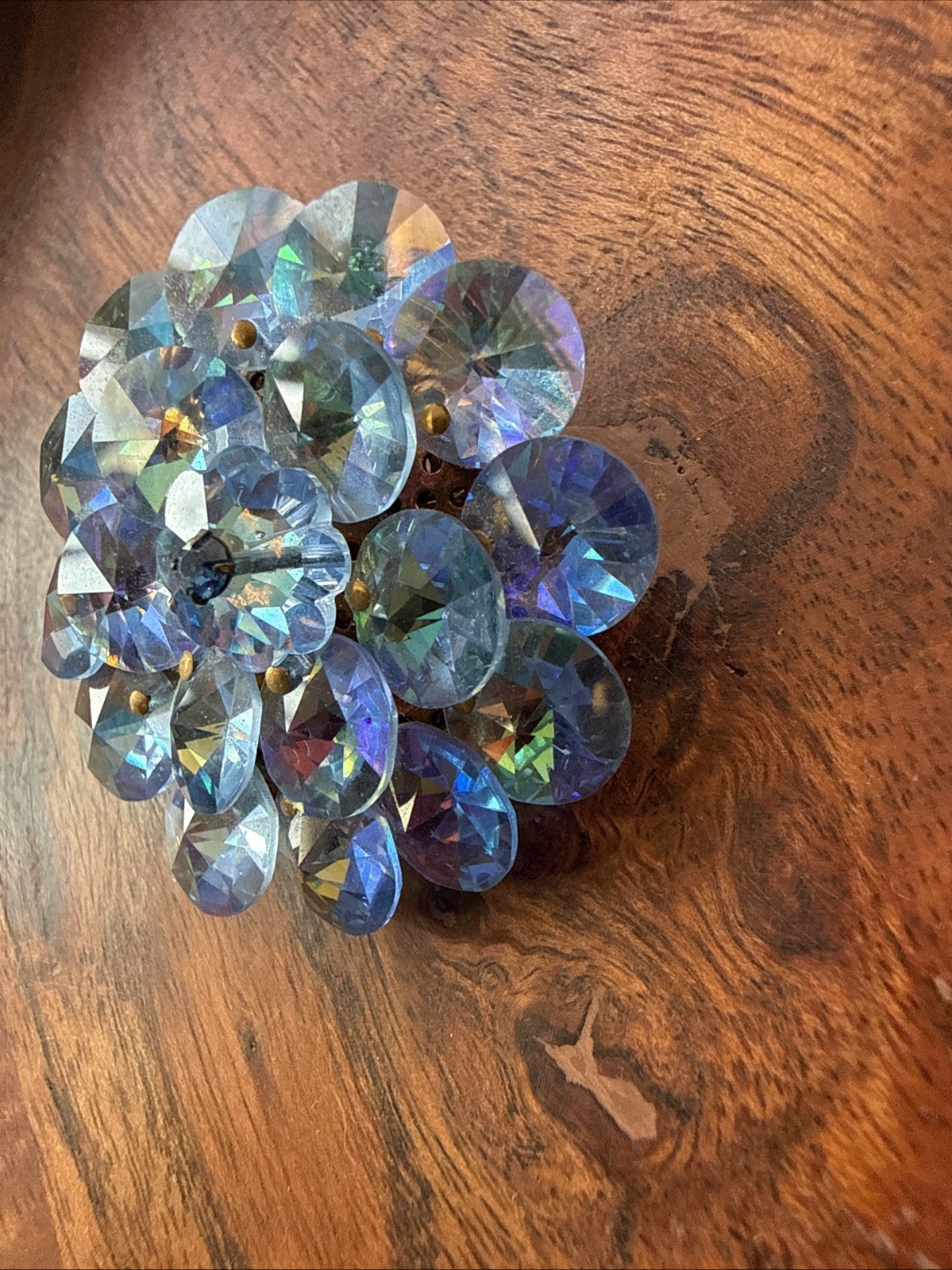 Vintage Blue Tones Rivoli Bead Flower Brooch – VENDOME Inspired