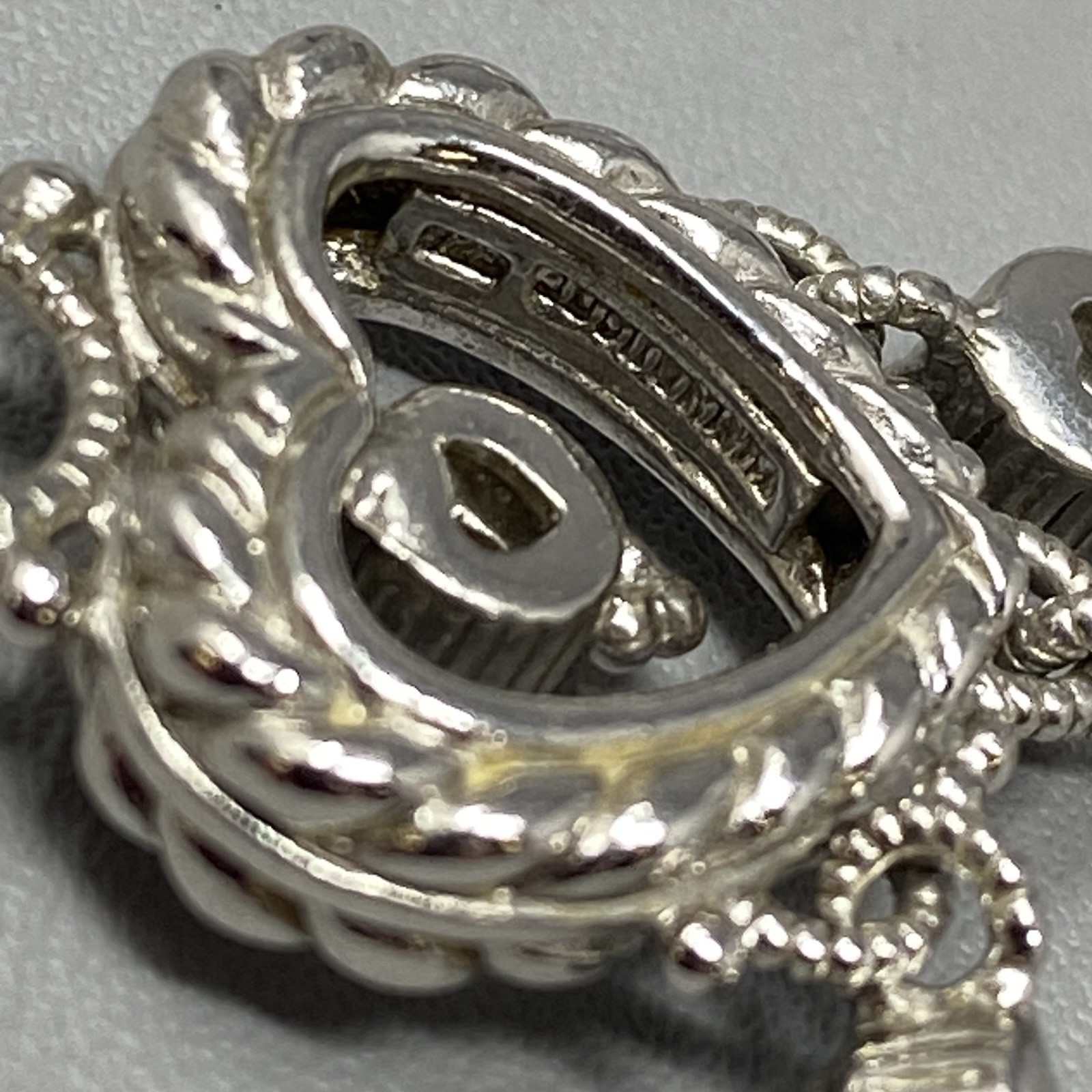 Sterling Silver Heart Pendant Cubic Zirconia Stones Open Center 925 Thailand