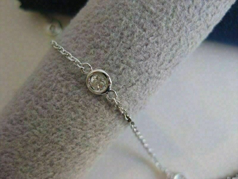 1.05CTW DIAMOND BY THE YARD 14K WHITE GOLD STATION NECKLACE F/G VVS/VS #19759