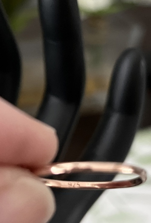 Beautiful Silver 925 Ring In Bronze Tone With Small Stone Size 8