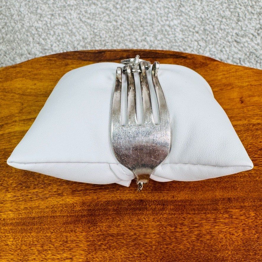 Vintage Silverware Curled Tip Fork Bangle Silverplate Bracelet