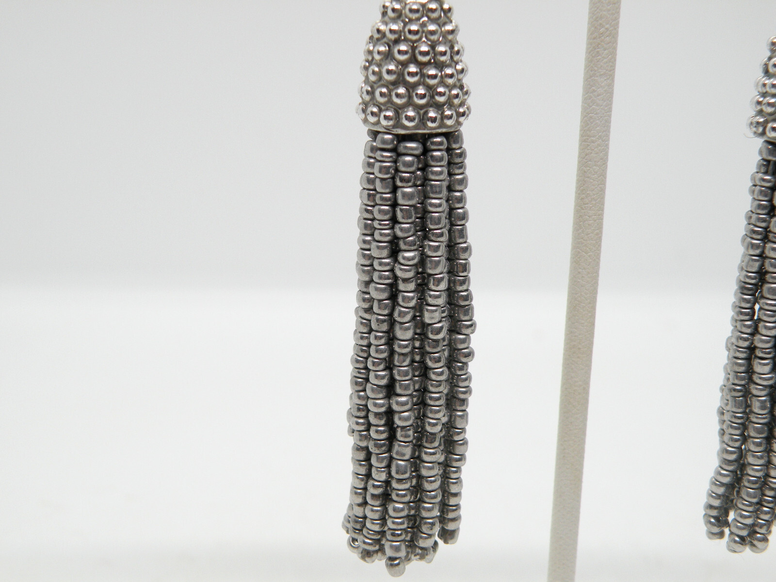 Vtg Sugarfix by Baublebar Signed Silver Tassel Beaded Women Earrings – 67c15