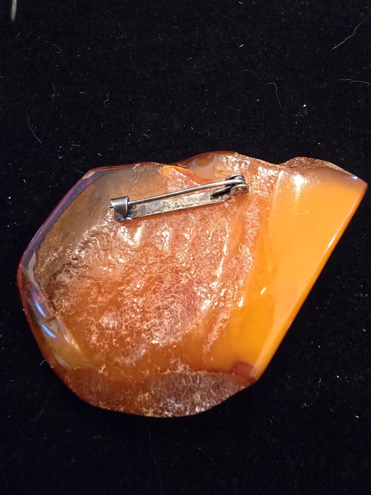 Vintage Natural Butterscotch/Honey Baltic Amber Brooch/Pin 25.5G Hand-Polished